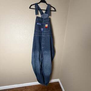 Vintage Disney Plus Winnie the Pooh Denim Overalls 3X Blue Embroidered Patch